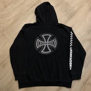 Y2K Independent Trucks Co Black White Cross Logo Hoodie Men's Large L Skater